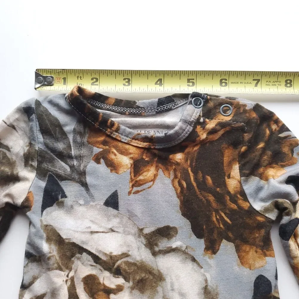 Posh Peanut Long Sleeve Bodysuit Twirl Dress 0-3 Month Floral Camo Bamboo